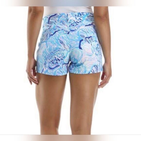 NWT Lilly Pulitzer Women Callahan Stretch Short Bermuda Blue Fishful Thinking - Picture 2 of 8